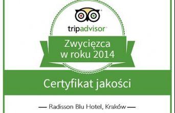 Radisson Blu Hotel Kraków z nagrodą jakości