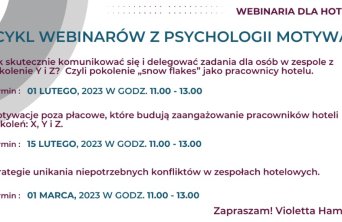 Webinaria dla dyrektorów i właścicieli hoteli 2023! 