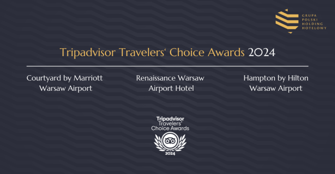 Warszawskie hotele przy lotnisku Okęcie wyróżnione nagrodą Tripadvisor Travelers' Choice Award 2024